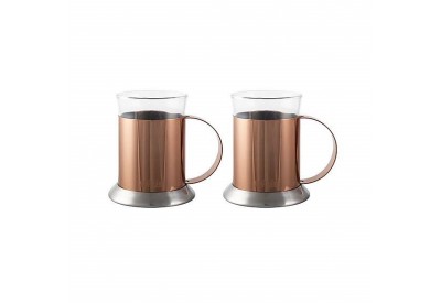 La Cafetiere Edited Copper Glass Cups x 2